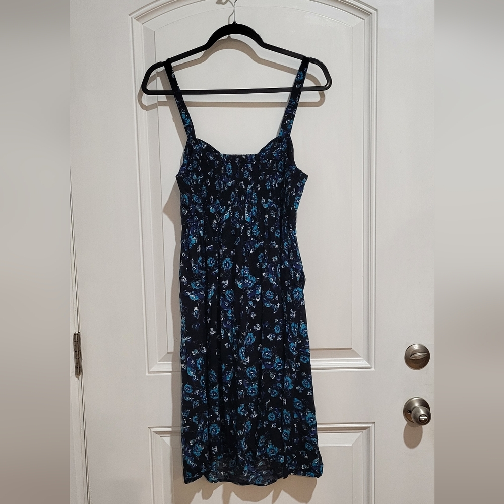 Torrid Blue and Black Floral Challis Midi Dress - Picture 7 of 9
